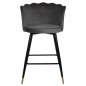 Preview: MITTELHOHER HOCKER VESNA AUS GRAUEM SAMT UND METALLGESTELL 50x50x90 cm