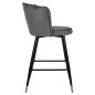 Preview: MITTELHOHER HOCKER VESNA AUS GRAUEM SAMT UND METALLGESTELL 50x50x90 cm