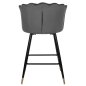 Preview: MITTELHOHER HOCKER VESNA AUS GRAUEM SAMT UND METALLGESTELL 50x50x90 cm