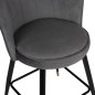 Preview: MITTELHOHER HOCKER VESNA AUS GRAUEM SAMT UND METALLGESTELL 50x50x90 cm