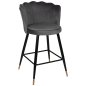 Preview: MITTELHOHER HOCKER VESNA AUS GRAUEM SAMT UND METALLGESTELL 50x50x90 cm