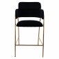 Preview: MEDIUM HEIGHT STOOL KELSO BLACK VELVET WITH METAL FRAME 54x58x95 cm