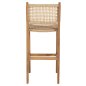 Preview: BAR STOOL WITH BACKREST TELLY TEAK WOOD IN NATURAL-BEIGE ROPE 45x57x110Hcm