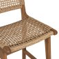 Preview: BAR STOOL WITH BACKREST TELLY TEAK WOOD IN NATURAL-BEIGE ROPE 45x57x110Hcm