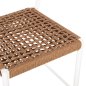 Preview: Barhocker mittlere Höhe EULO Aluminium in Walnuss-Kunstrattan in Weiß 60x60x99Hcm