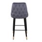 Preview: Bar stool Serenity with velvet fabric in gray