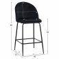 Preview: MEDIUM HEIGHT ODELL STOOL WITH METAL LEGS & VELVET BLACK 45x53x98 cm