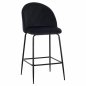 Preview: MEDIUM HEIGHT ODELL STOOL WITH METAL LEGS & VELVET BLACK 45x53x98 cm