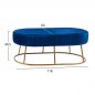Preview: Noble bench Alinafe made of velvet in color blue