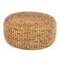 Preview: HOCKER-POUF ARONI AUS HYDROHYACINTH IN NATÜRLICHER FARBE Φ62x32Hcm