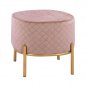 Preview: Stool Sinta pink velvet with gold base 42x42x38cm