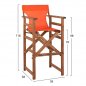 Preview: Direktor Barhocker "Limnos" in Walnuss mit Textilene Bezug in orange