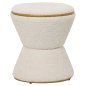 Preview: HOCKER RUND BOUCLE STOFF ECRU-GOLD DETAIL Φ38,5x43Hcm