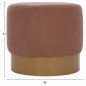 Preview: "VINDE" BRAUNER HOCKER MIT GOLDBASIS Φ40x35 cm