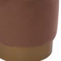 Preview: "VINDE" BRAUNER HOCKER MIT GOLDBASIS Φ40x35 cm