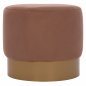 Preview: "VINDE" BRAUNER HOCKER MIT GOLDBASIS Φ40x35 cm