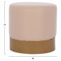 Preview: "VINDE" BEIGE HOCKER MIT GOLDBASIS Φ40x35 cm