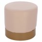 Preview: "VINDE" BEIGE HOCKER MIT GOLDBASIS Φ40x35 cm