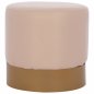 Preview: "VINDE" BEIGE HOCKER MIT GOLDBASIS Φ40x35 cm