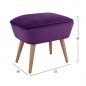 Preview: HOCKER "EMILIE" AUS LILA SAMT 52x37x40Y cm.