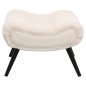 Preview: HOCKER UND FUSSHOCKER IN EKRU BOUCLE UND SCHWARZEN HOLZBEINEN 68X58X40H cm