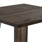 Preview: Metallic table in rusty and wood color 60x60x102cm