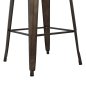 Preview: Metallic table in rusty and wood color 60x60x102cm