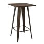 Preview: Metallic table in rusty and wood color 60x60x102cm