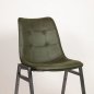 Preview: Stuhl "Detroit Army" aus Kunstleder und Metallgestell in Olivegrün