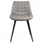 Preview: Artificial leather upholstered chair "Binq" with metal legs in grey