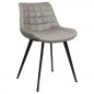 Preview: Artificial leather upholstered chair "Binq" with metal legs in grey