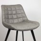 Preview: Artificial leather upholstered chair "Binq" with metal legs in grey