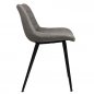 Preview: Artificial leather upholstered chair "Binq" with metal legs in grey