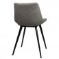 Preview: Artificial leather upholstered chair "Binq" with metal legs in grey