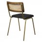 Preview: "Jens" chair made of real buffalo leather with rattan back and metal legs in black color