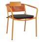Preview: Outdoor Sessel "Kiwi" aus Aluminium und Seilgeflecht in orange 61x80x46x65cm cm stapelbar