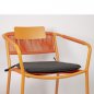 Preview: Outdoor Sessel "Kiwi" aus Aluminium und Seilgeflecht in orange 61x80x46x65cm cm stapelbar