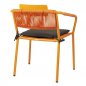 Preview: Outdoor Sessel "Kiwi" aus Aluminium und Seilgeflecht in orange 61x80x46x65cm cm stapelbar