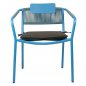 Preview: Outdoor Sessel "Kiwi" aus Aluminium und Seilgeflecht in blau 61x80x46x65cm cm stapelbar