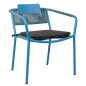Preview: Outdoor Sessel "Kiwi" aus Aluminium und Seilgeflecht in blau 61x80x46x65cm cm stapelbar