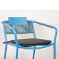 Preview: Outdoor Sessel "Kiwi" aus Aluminium und Seilgeflecht in blau 61x80x46x65cm cm stapelbar