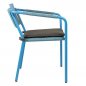 Preview: Outdoor Sessel "Kiwi" aus Aluminium und Seilgeflecht in blau 61x80x46x65cm cm stapelbar