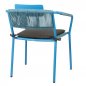 Preview: Outdoor Sessel "Kiwi" aus Aluminium und Seilgeflecht in blau 61x80x46x65cm cm stapelbar