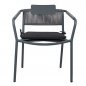 Preview: Outdoor armchair "Kiwi" made of aluminum and wire mesh in grey 61x80x46x65cm, stackable