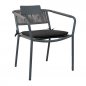 Preview: Outdoor armchair "Kiwi" made of aluminum and wire mesh in grey 61x80x46x65cm, stackable