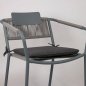 Preview: Outdoor armchair "Kiwi" made of aluminum and wire mesh in grey 61x80x46x65cm, stackable