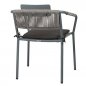 Preview: Outdoor armchair "Kiwi" made of aluminum and wire mesh in grey 61x80x46x65cm, stackable