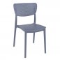 Preview: Outdoor chair "Lucy" made of polypropylene in gray 53x82x45x45 cm