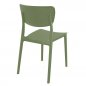 Preview: Outdoor Stuhl "Lucy" aus Polypropylen in olivgrün 53x82x45x45 cm