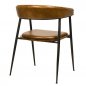 Preview: "Rosslyn" Stuhl aus Metallgestell und 100% echtem Büffelleder in Cognac